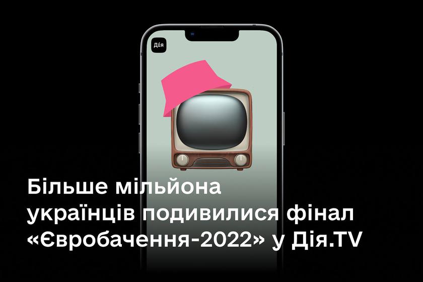 Более 1 000 000 украинцев посмотрели финал «Евровидение 2022» через приложение Дія