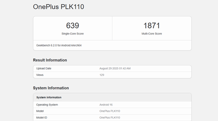 Judging by the Geekbench database, OnePlus 15 will receive Snapdragon 8 Elite 2, but there is a caveat
