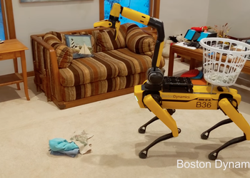 Роботы-пылесосы смогут собирать вещи на полу во время уборки (робособака Boston Dynamics Spot показала как это будет)