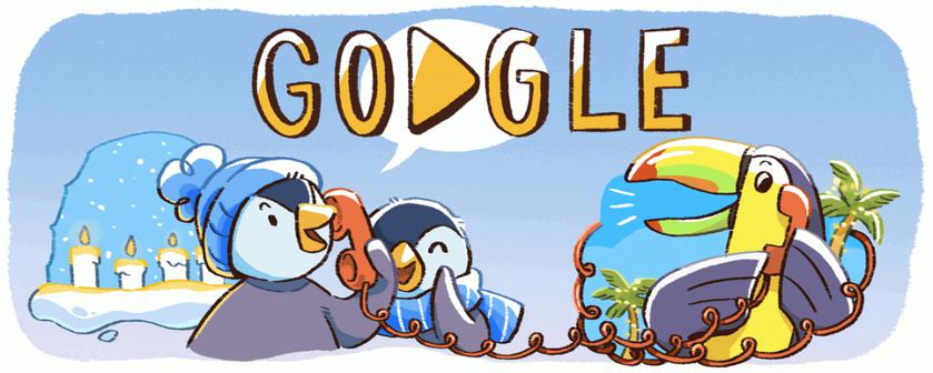 Дудл Google отмечает первый день праздников 