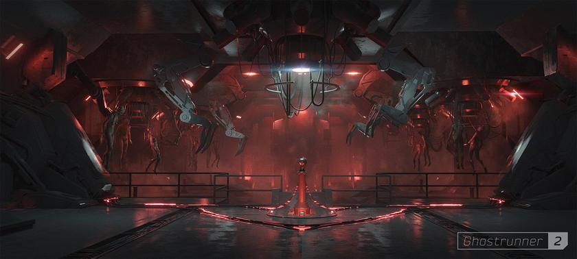 El oscuro y atractivo estilo ciberpunk del primer arte conceptual de Ghostrunner 2-7