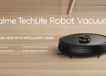 Realme представила свой первый робот-пылесос TechLife Robot Vacuum: система LiDAR, 38 датчиков, поддержка Google Assistant и ценник в 299 евро
