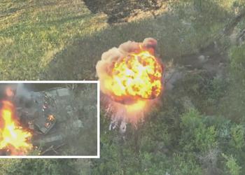 FPV-беспилотник за $500 точным попаданием эффектно уничтожил российский танк Т-90М стоимостью минимум $2,5 млн