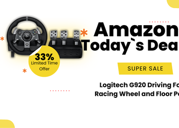 Logitech G920 Driving Force Racing Wheel and Floor Pedals – Save $110 Today!