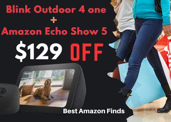 Blink Outdoor 4 One-Camera System Bundle with Amazon Echo Show 5 – Now $129 Off!