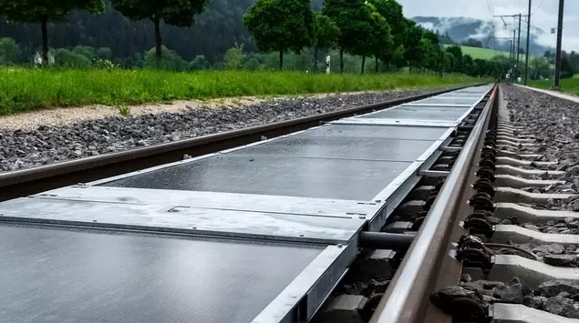 Solar panels between train tracks survived ...