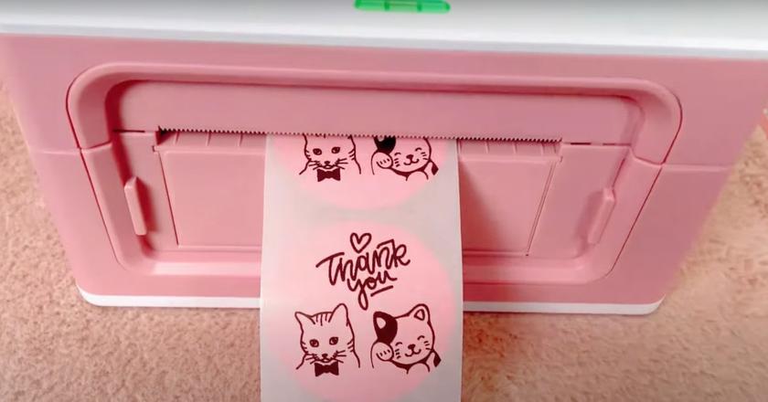 MUNBYN Pink sticker printer machine
