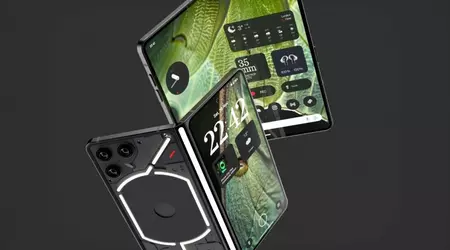 The designer imagined a foldable smartphone Nothing Fold (1) with an original hinge and three cameras