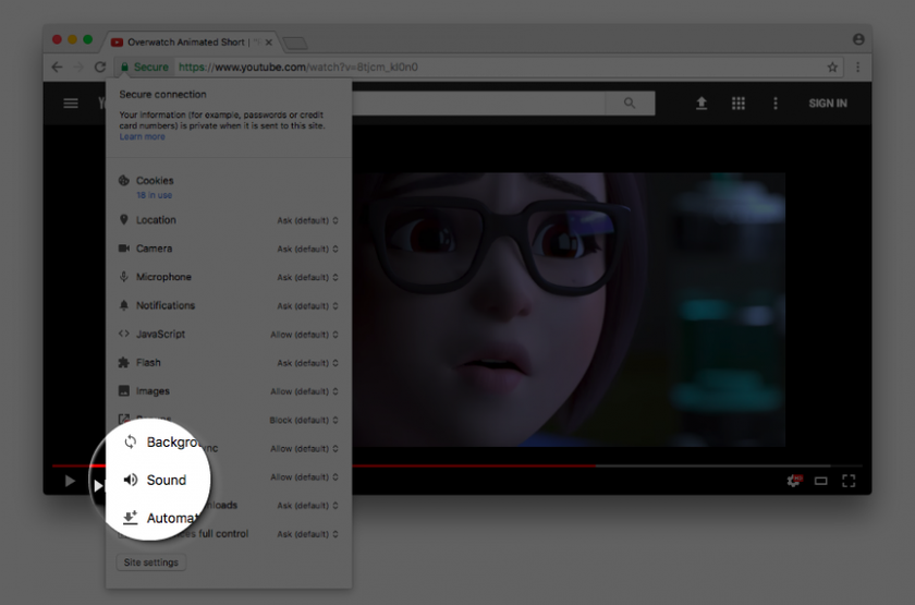 В Google Chrome будет возможность отключать звук на сайтах