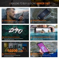 Ulefone Armor 3WT IP68 Rugged Smartphone Android 9.0 5.7" Helio P70 6G+64G 10300mAh Cell Phone 4G 21MP NFC Mobile Phone Android