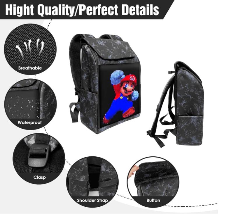 RODANNY backpack with led display