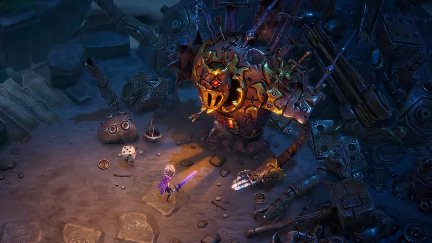 Первый взгляд на мир Lost in Random: Скриншот показывает Вечную Кость