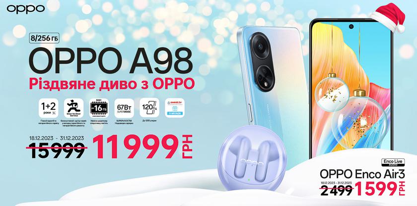 Рождественские скидки: OPPO опустила цены на смартфоны, планшеты и TWS-наушники в Украине