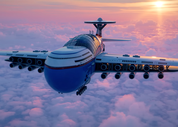 Sky Cruise ist ein nuklearbetriebenes Flughotel für 5.000 Passagiere, das jahrelang fliegen kann