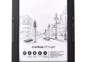 Электронная книга AirOn AirBook City Light Touch с 6-дюймовым сенсорным E-Ink Pearl HD дисплеем