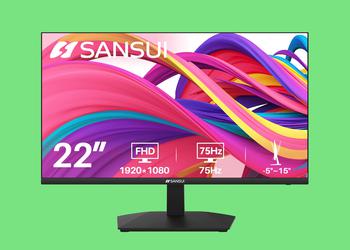 На Amazon продают монитор Sansui с диагональю 22 дюймов, разрешением 1080p и поддержкой 75 Гц за $75.98