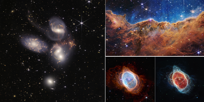 Пять галактик, «пылевые горы» и газовое облако возле умирающей звезды – NASA опубликовало ещё больше удивительных фотографий с телескопа Джеймс Уэбб