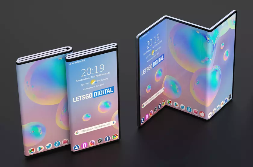 Двойной складной смартфон Samsung появился на концепт-изображениях