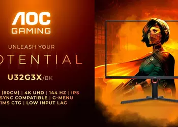4K UHD, 144-Гц дисплей и HDMI 2.1 по цене £650 – анонсирован монитор AOC Gaming U32G3X/BK
