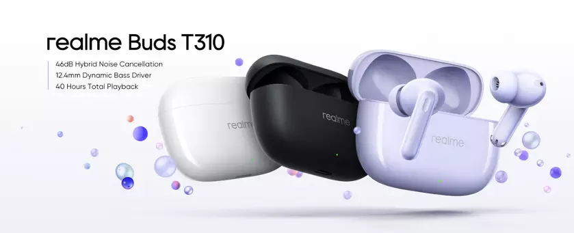 realme Buds T310: ANC, поддержка Spatial Audio и автономность до 40 часов за $29