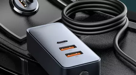 Baseus car charger with extender, 4 ports and 120W power for $20