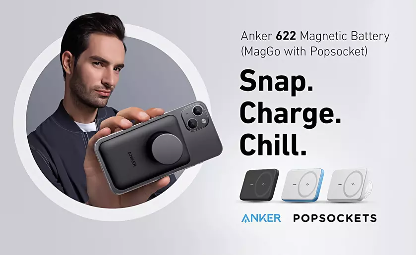 Anker представила магнитный аккумулятор для iPhone с PopSocket, портом USB-C и мощностью 7.5 Вт