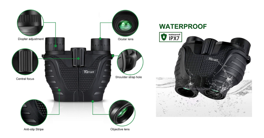 TQYUIT best compact waterproof binoculars
