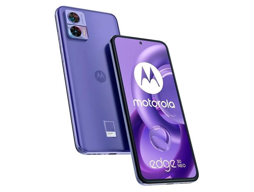 Инсайдер показал пресс-изображения Moto Edge 30 Neo в цвете Very Peri, это цвет 2022 года по версии Pantone