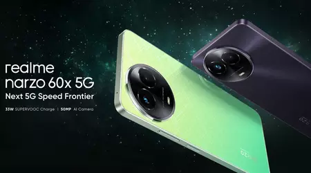 realme Narzo 60x 5G : écran 120Hz, puce MediaTek Dimensity 6100 Plus et recharge 33W pour 150$.
