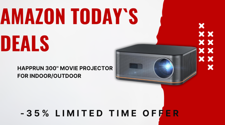 HAPPRUN 300'' Movie Projector – Now $135 Off!
