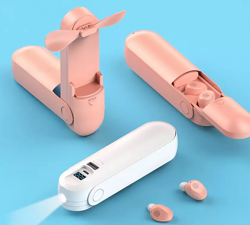 TWS-наушники Tomkas с фонариком и вентилятором