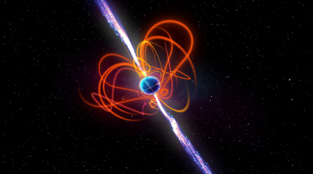 Een neutronenster met een ongelooflijk krachtig magnetisch veld haperde nadat het een asteroïde had aangetrokken en uiteengereten