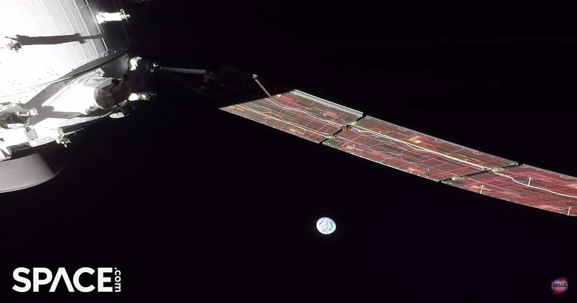 Космический корабль Orion показал эффектный восход Земли «из чёрной пустоты»