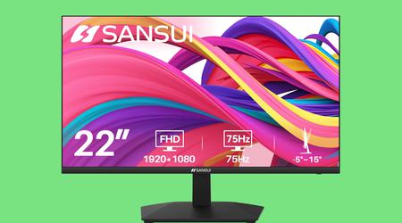 Amazon vende un monitor Sansui da 22 pollici, 1080p, 75Hz a 75,98 dollari.
