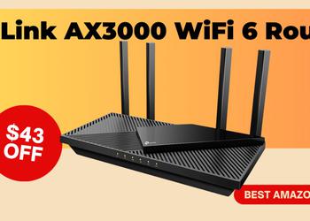  TP-Link AX3000 WiFi 6 Router - $43 OFF NOW!