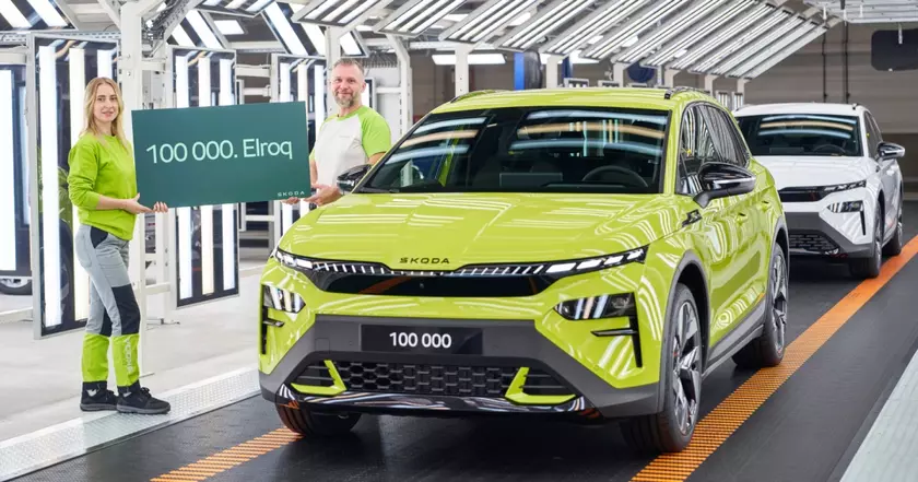 Škoda Elroq празднует юбилейный выпуск на чешском заводе в Млада-Болеславе