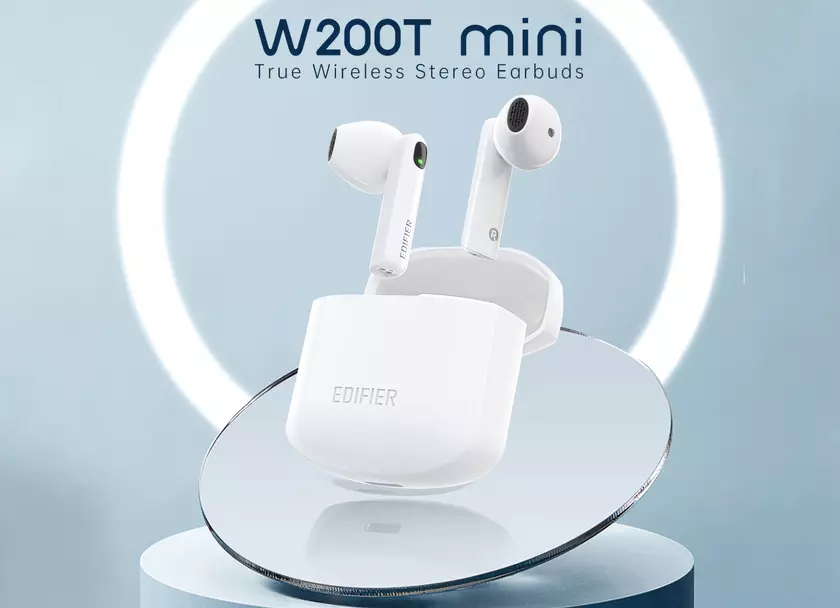 EDIFIER W200T mini: TWS-наушники с защитой IP54, поддержкой aptX и автономность до 22 часов за $26
