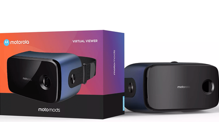 VR-Module Virtual Viewer of MotoMod series makes from smartphone a helmet of virtual reality