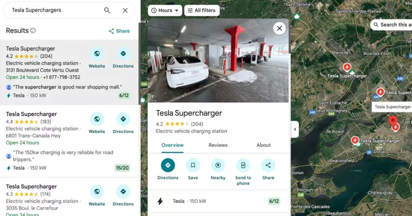 Tesla и Google Maps: Найдите ваше ближайшее Supercharger!