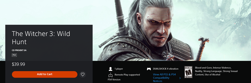 L'heure est aux changements : CD Projekt Red met à jour la jaquette de The Witcher 3 : Wild Hunt sur les boutiques numériques PlayStation, Xbox et Steam.-2