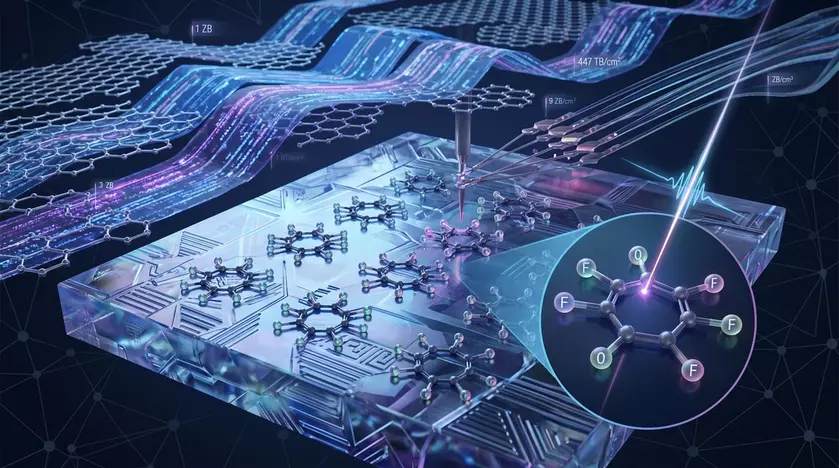 Схематическое изображение структуры флюорографена для хранения данных