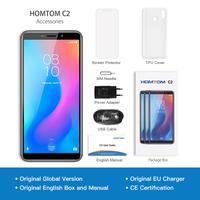 Original HOMTOM C2 Android 8.1 2GB+16GB ROM Mobile Phone Face ID MTK6739 Quad Core 13MP Dual Camera OTA 4G FDD-LTE Smartphone