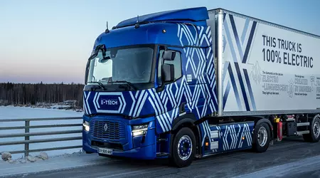 The road show was completed in temperatures as low as -19°C: the Renault Trucks Diamond Echo electric truck travelled 23,000 kilometres across Europe