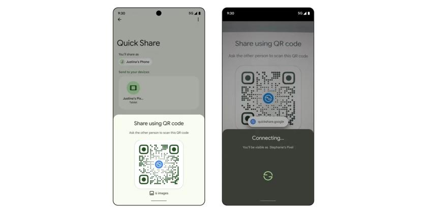 Quick Share обновляет интерфейс: теперь с QR-кодом для удобства обмена