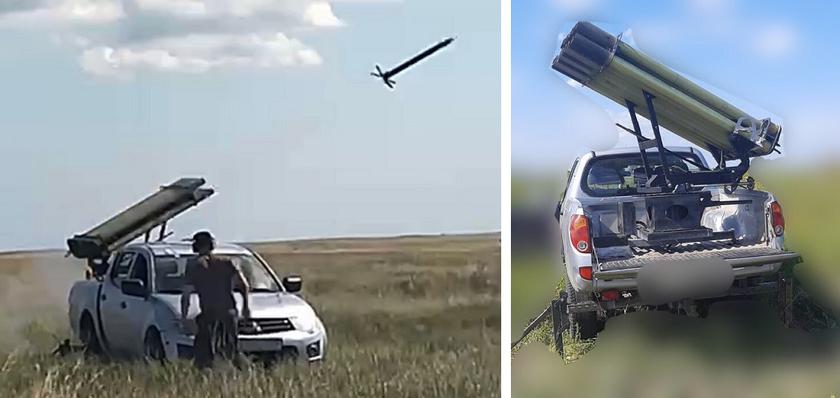 Украинские военные показали «самодельную» РСЗО, установленную на шасси обычного автомобиля