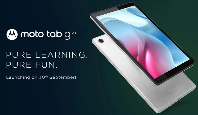 Официально: бюджетный планшет Moto Tab G20 c экраном на 8 дюймов, чипом MediaTek и поддержкой Dolby Audio представят 30 сентября