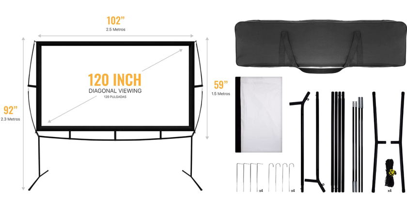 KHOMO GEAR (GER-1162) best portable projector screen