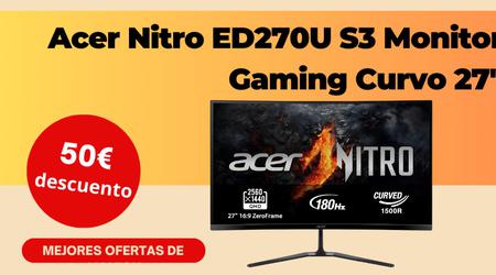 Acer Nitro ED270U S3 Monitor Gaming Curvo 27" con un descuento de 50€!