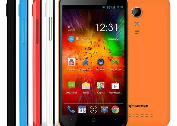 Смартфон Highscreen Omega Prime Mini с пятью разноцветными задними крышками