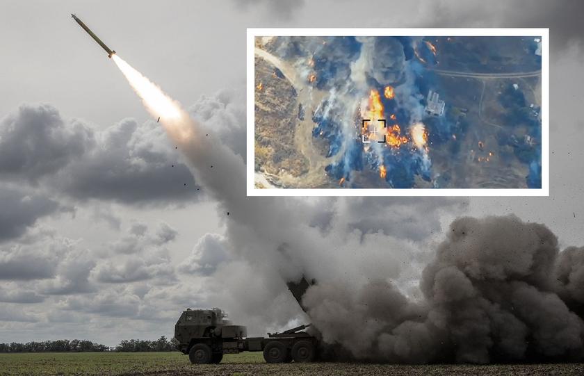 HIMARS уничтожил российский склад с боеприпасами и противотанковыми ракетами «Вихрь» для ударных вертолётов Ка-52